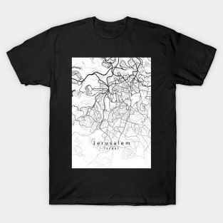 Jerusalem Israel City Map T-Shirt